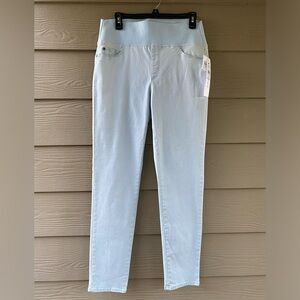 Foxcroft MeMe's Slimming Nina Stretch Light Blue Pull-On Ankle Jeans Sz 12